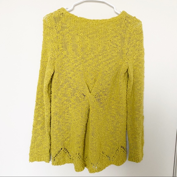 Anthropologie Yellow Bird Peaked Crochet Sweater - Picture 3 of 7